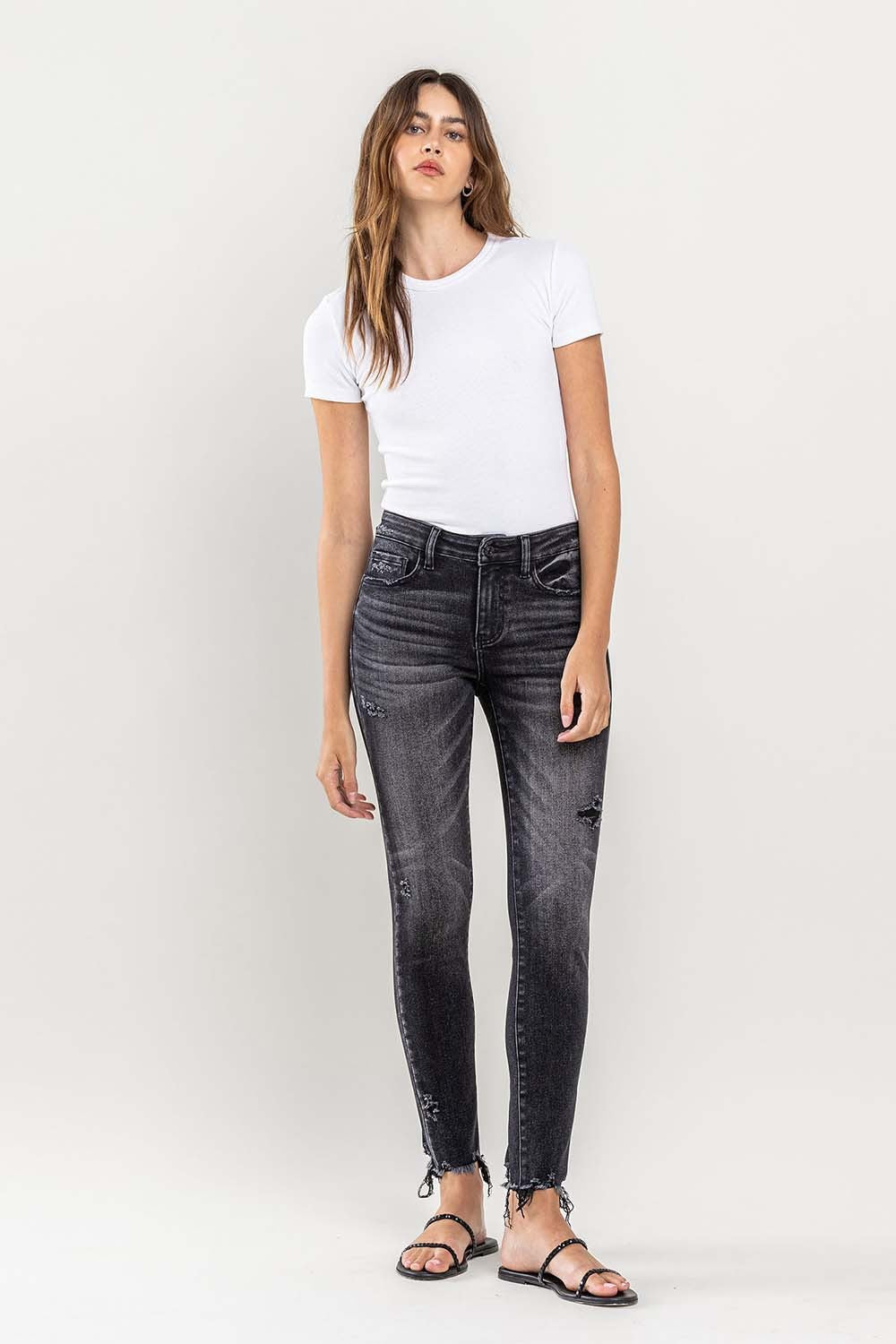 Lovervet Raw Hem Cropped Skinny Jeans - Teresa's Fashionista LLC
