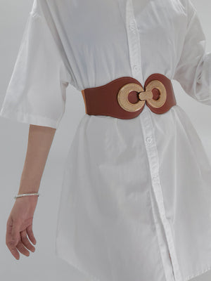 Alloy Buckle Elastic PU Belt-Teresa's Fashionista LLC