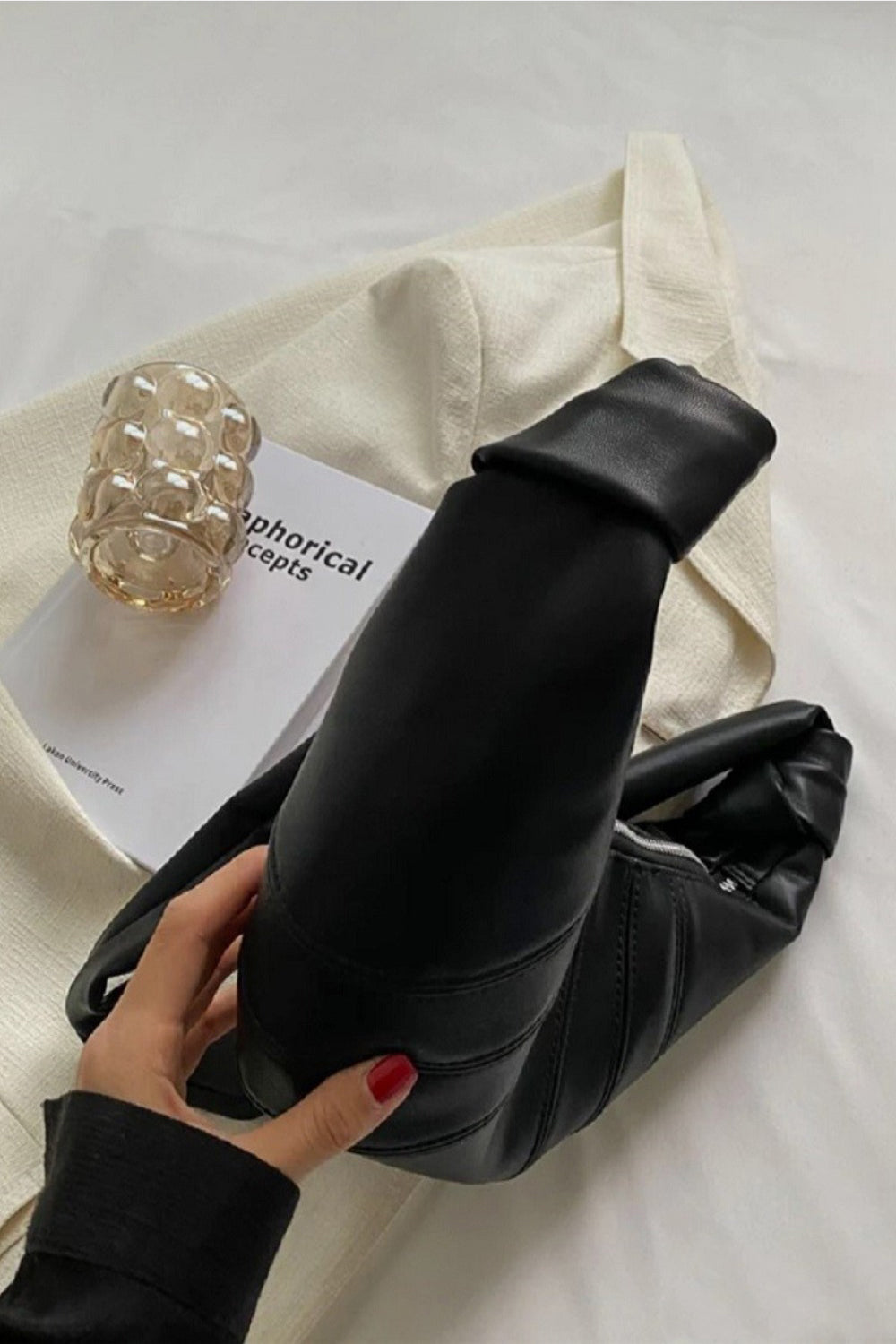 Zenana Vegan Leather Croissant Crossbody Bag-Teresa&#39;s Fashionista LLC