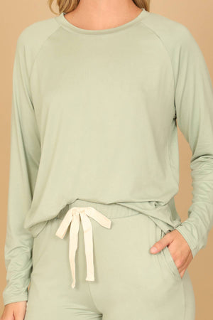 YMP40001V-SOLID LONG SLEEVE TOP AND JOGGERS SET