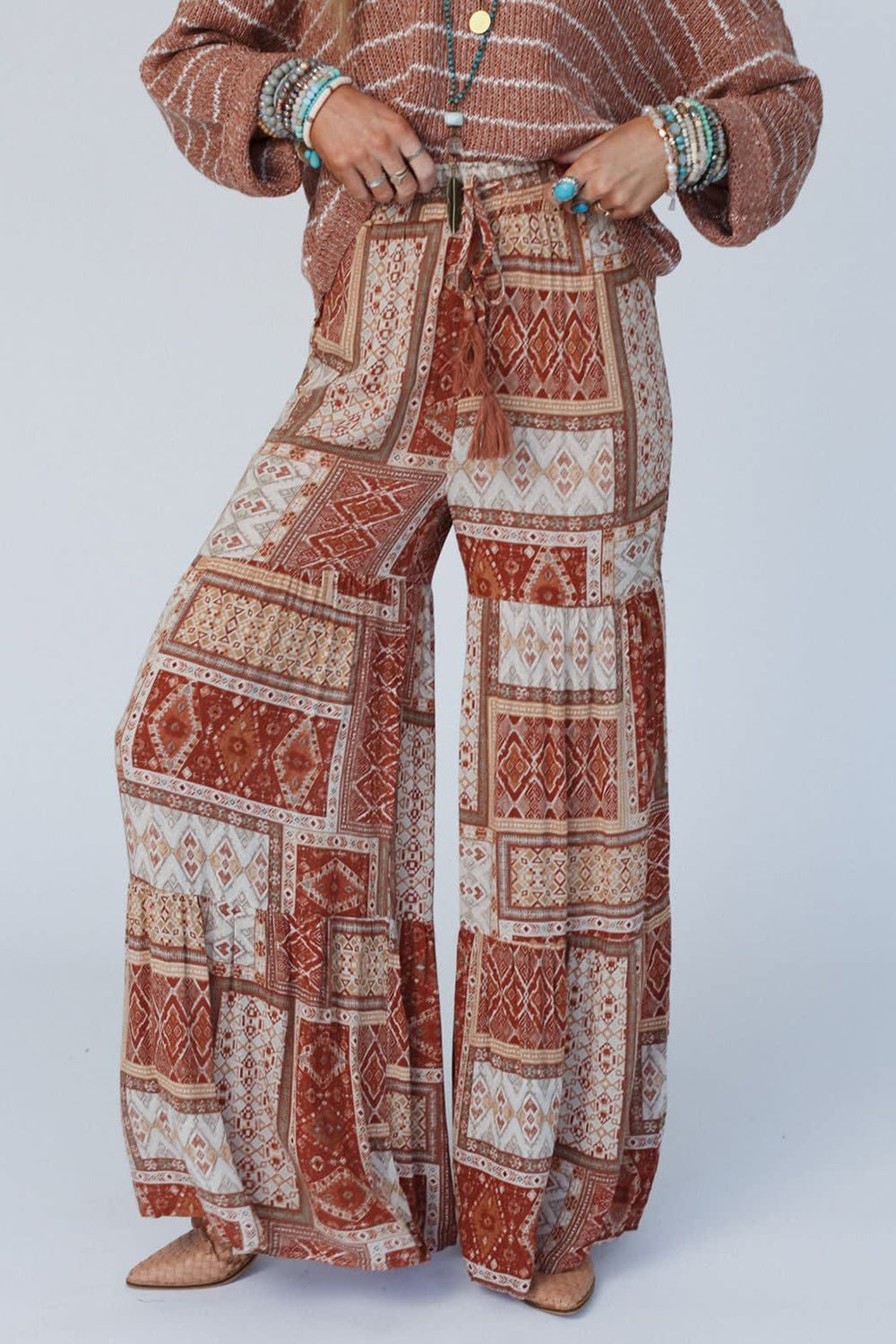 Geometric High Waist Wide Leg Pants-Teresa's Fashionista LLC
