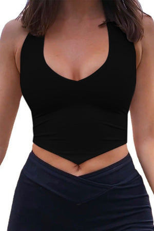 Backless Lace-Up Halter Neck Cami-Teresa's Fashionista LLC