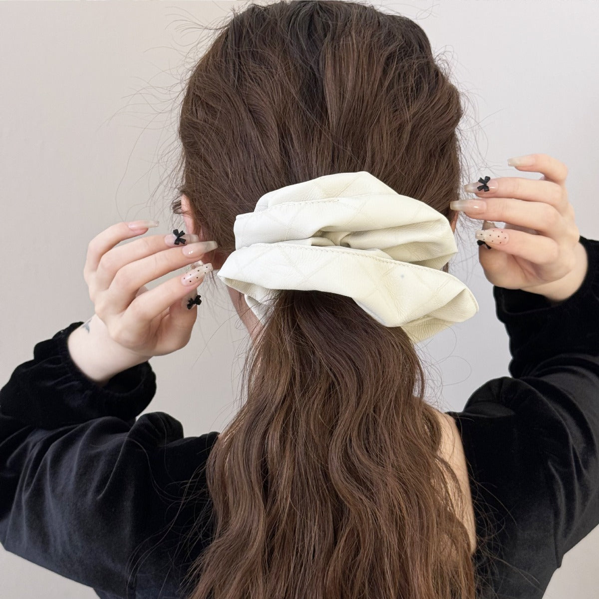 3-Piece PU Leather Elastic Hair Scrunchy - Teresa's Fashionista LLC