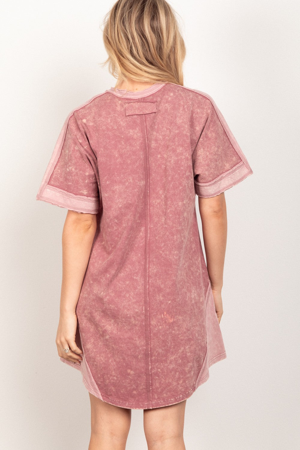 VERY J Short Sleeve V-Neck Tee Dress-Teresa's Fashionista LLC