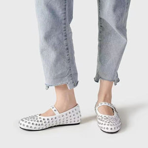 PU Leather Studded Flat Loafers-Teresa's Fashionista LLC