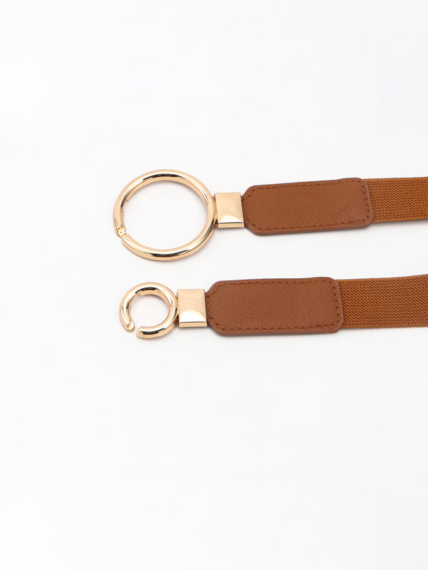 Double Ring Buckle Elastic PU Belt-Teresa's Fashionista LLC