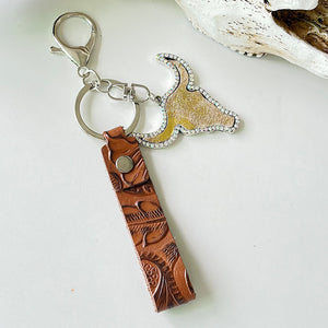 Rhinestone Bull Keychain-Teresa's Fashionista LLC