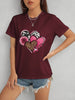 Heart Round Neck Short Sleeve T-Shirt-Teresa's Fashionista LLC