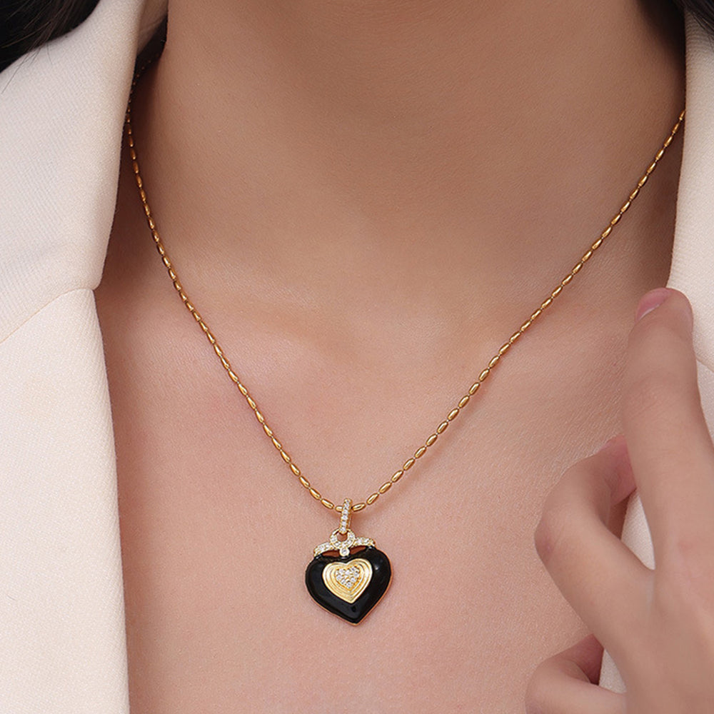 Titanium Steel Heart Shape Necklace-Teresa's Fashionista LLC