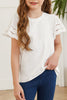Round Neck Flutter Sleeve T-Shirt-Teresa's Fashionista LLC