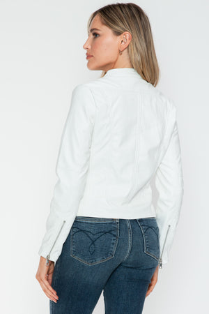 Snobbish PU Leather Zip Up Jacket with Pockets - Teresa's Fashionista LLC