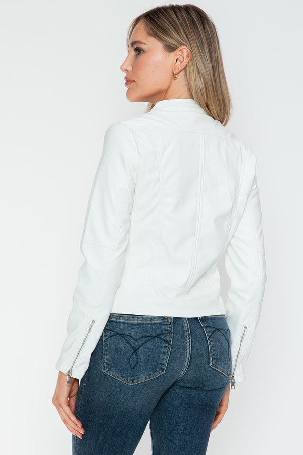 Snobbish PU Leather Zip Up Jacket with Pockets - Teresa's Fashionista LLC