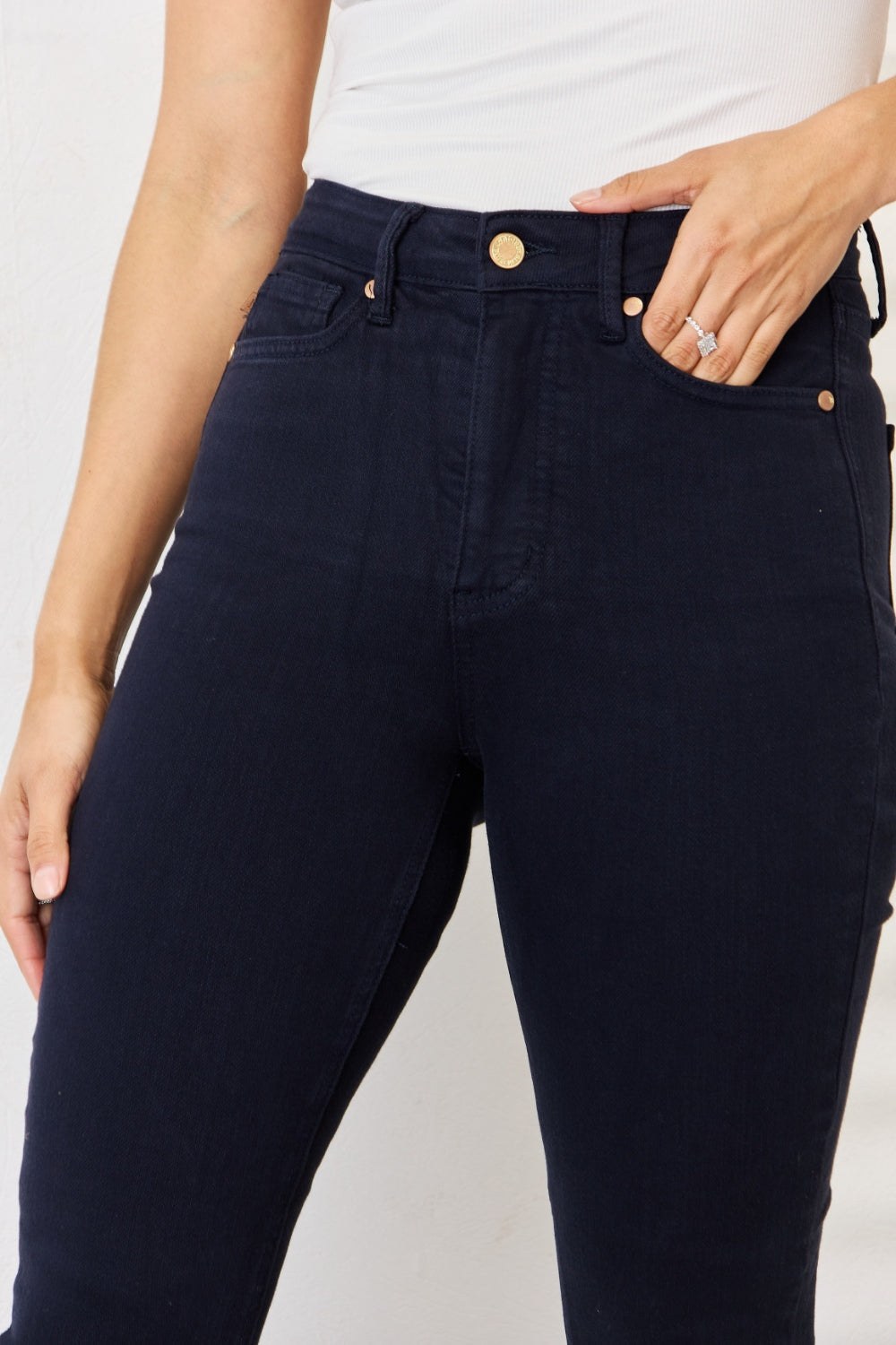 Judy Blue Full Size Garment Dyed Tummy Control Skinny Jeans-Teresa&#39;s Fashionista LLC