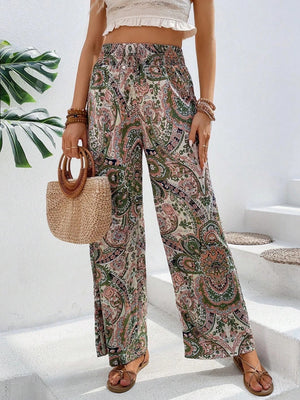 Printed Wide Leg Pants-Teresa's Fashionista LLC