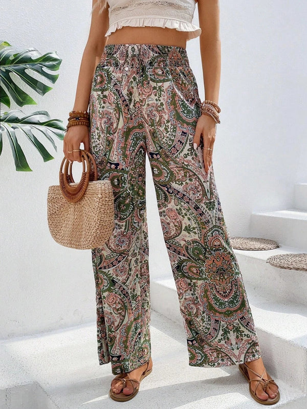 Printed Wide Leg Pants-Teresa's Fashionista LLC