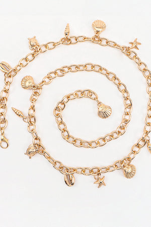 Ocean Element Charm Chain Belt-Teresa's Fashionista LLC