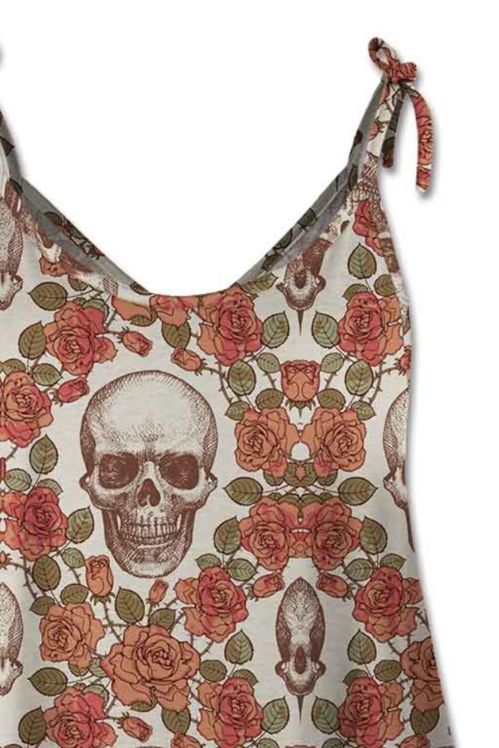 FAM-FAM Skull Scoop Neck Tie Shoulder Cami - Teresa's Fashionista LLC