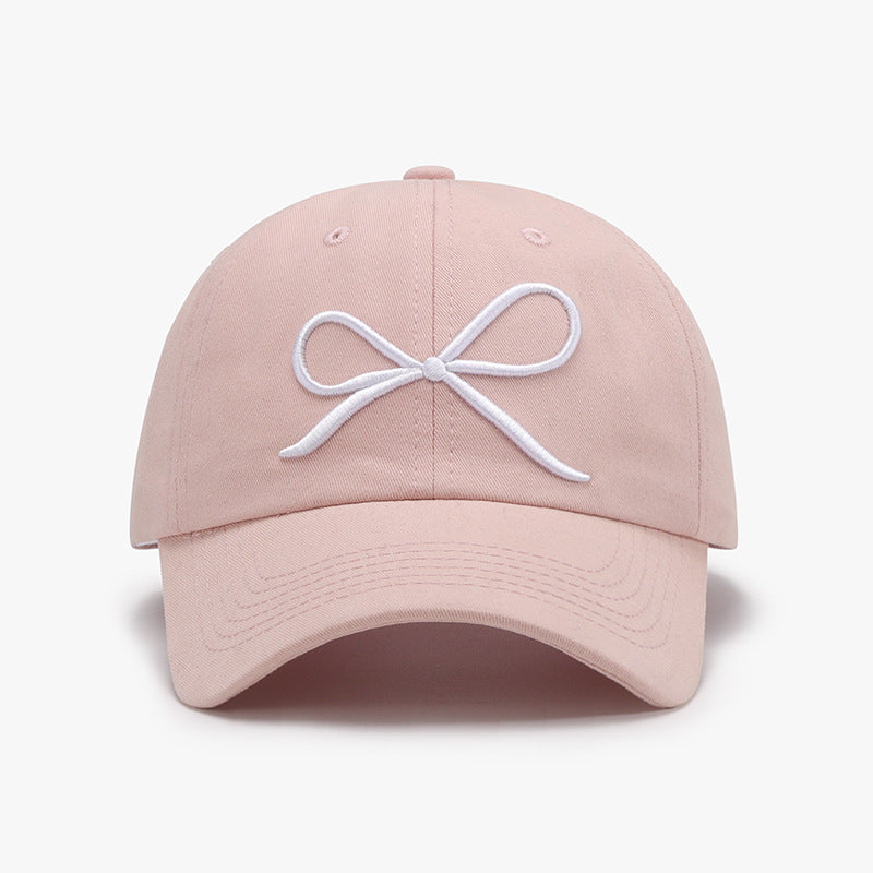 Bow Embroidered Cotton Baseball Cap-Teresa&#39;s Fashionista LLC