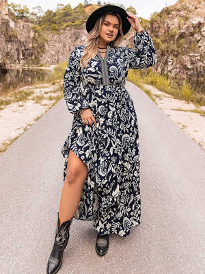 Plus Size Long Sleeve Maxi Dress-Teresa's Fashionista LLC