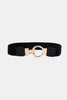 Circle Shape Buckle Zinc Alloy Buckle PU Leather Belt-Teresa's Fashionista LLC