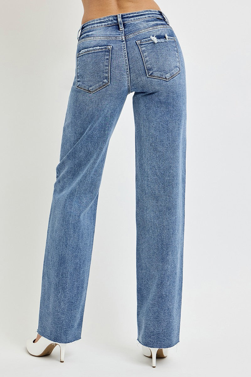 RISEN Full Size High Rise Straight Leg Jeans with Pockets - Teresa's Fashionista LLC