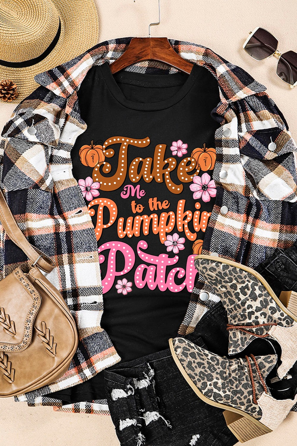 Letter Graphic Round Neck Short Sleeve T-Shirt - Teresa's Fashionista LLC