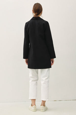 Be Cool Single Button Long Sleeve Coat with Pockets - Teresa's Fashionista LLC