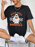 Round Neck Short Sleeve Ghost Graphic T-Shirt - Teresa's Fashionista LLC