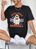 Round Neck Short Sleeve Ghost Graphic T-Shirt - Teresa's Fashionista LLC