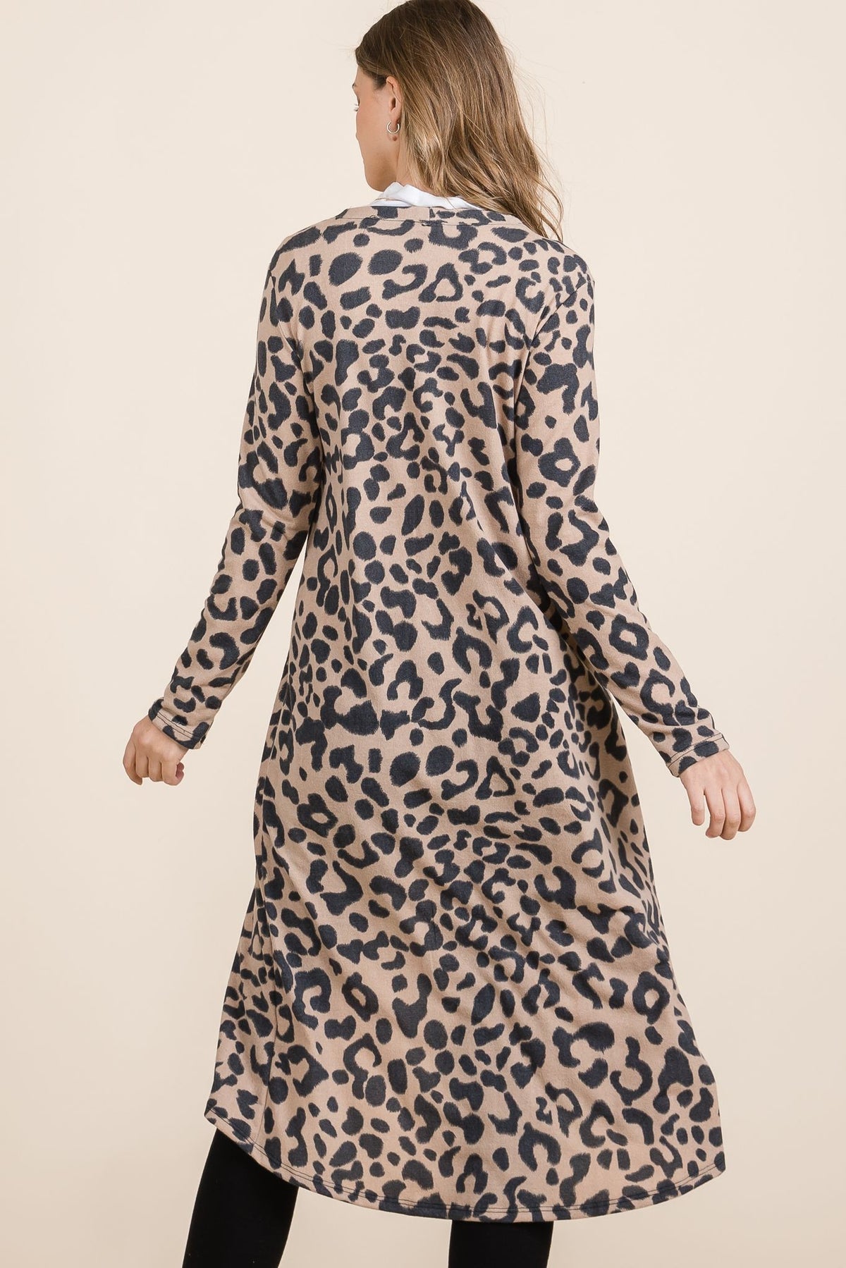 Celeste Full Size Leopard V-Neck Long Sleeve Cardigan - Teresa's Fashionista LLC
