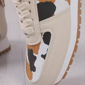 Tied Printed PU Leather Athletic-Teresa's Fashionista LLC