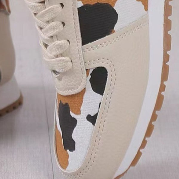Tied Printed PU Leather Athletic-Teresa's Fashionista LLC