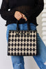 David Jones Argyle Pattern PU Leather Handbag-Teresa's Fashionista LLC