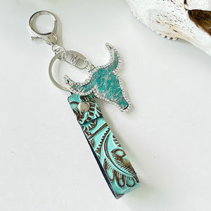 Rhinestone Bull Keychain-Teresa's Fashionista LLC