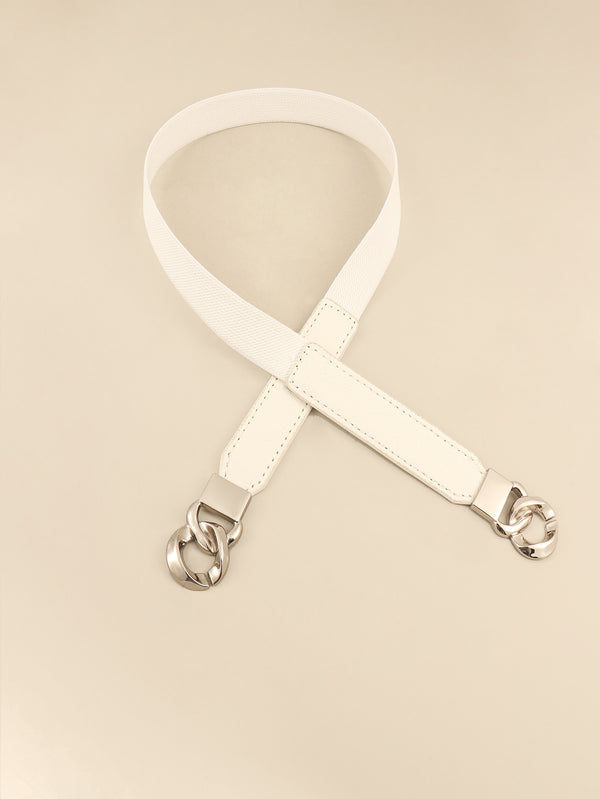 Zinc Alloy Buckle Elastic PU Belt-Teresa's Fashionista LLC