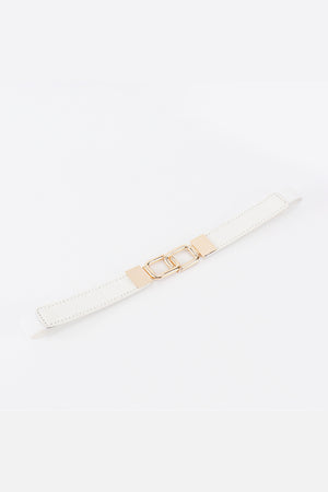 Geometric Double Buckle Elastic Belt-Teresa's Fashionista LLC