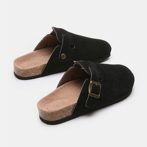 Suede Closed Toe Buckle Slide-Teresa's Fashionista LLC