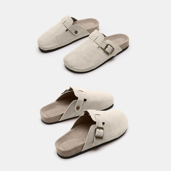 Suede Closed Toe Buckle Slide-Teresa's Fashionista LLC