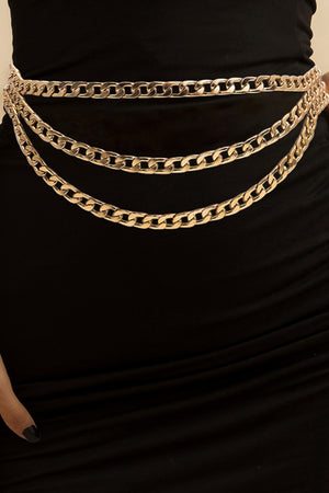 Metal Triple-Layered Chain Belt-Teresa's Fashionista LLC