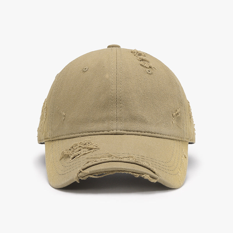 Distressed Adjustable Cotton Hat-Teresa&#39;s Fashionista LLC