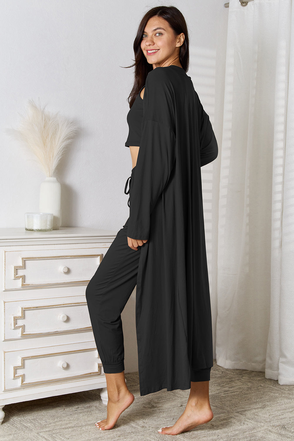 Tank, Pants, and Cardigan Set with Pockets-Teresa's Fashionista LLC