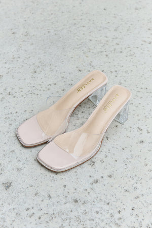 DDK Make Myself Clear Mule Block Heels-Teresa's Fashionista LLC