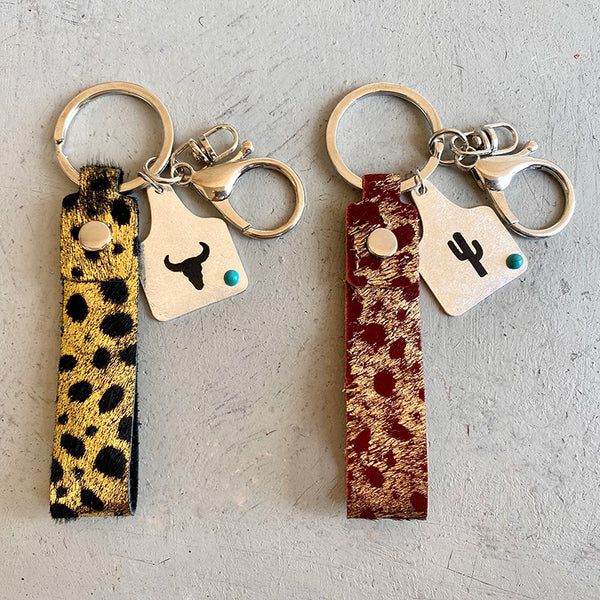 Genuine Leather Alloy Keychain-Teresa's Fashionista LLC