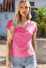 Cowl Neck Short Sleeve T-Shirt-Teresa's Fashionista LLC