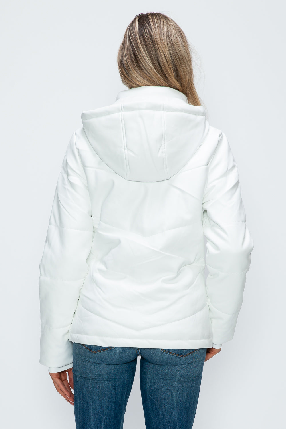 How Dare U Pocketed Zip Up Puffer Jacket with Removable Hood - Teresa's Fashionista LLC