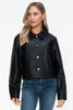 Snobbish Snap Down Long Sleeve PU Leather Jacket - Teresa's Fashionista LLC