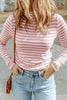 Striped Mock Neck Long Sleeve Top-Teresa's Fashionista LLC