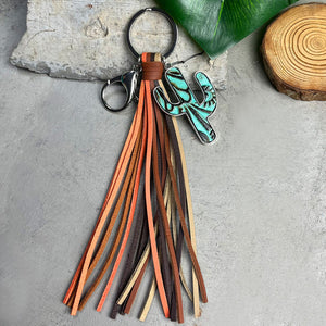 Cactus Keychain with Tassel-Teresa's Fashionista LLC