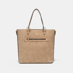 Nicole Lee USA Metallic Stitching Embroidery Inlaid Rhinestone Tote Bag-Teresa's Fashionista LLC