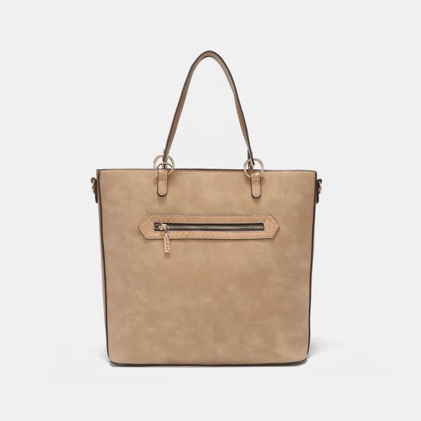 Nicole Lee USA Metallic Stitching Embroidery Inlaid Rhinestone Tote Bag-Teresa's Fashionista LLC